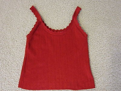 Womens Jrs CHARLOTTE RUSSE red knit halter tank cropped dressy top 