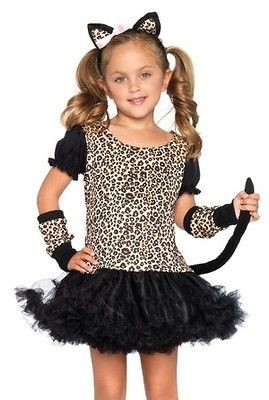 Kids Leopard Tutu Dress Kitty Cat Halloween Costume