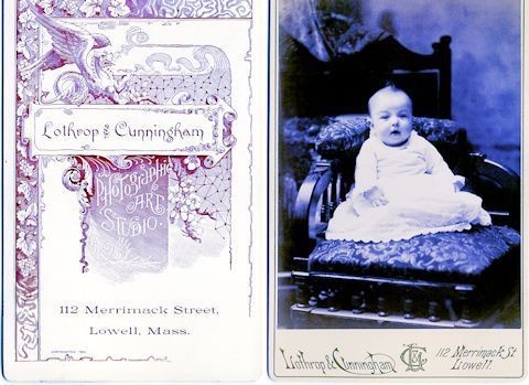 VINTAGE LATE 1800 BABY PHOTO CABINET CARD LOWELL MASSACHUSETTS INFANT 