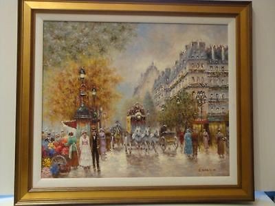 ORIG. FRENCH OIL PARIS STREET PAINTING JACQUES GASTON