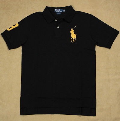 New Ralph Lauren Polo Shirt Mens Custom Fit Big Pony No.3 Black 