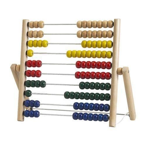 IKEA Mula Abacus Wooden Beads Blue Red Yellow Green NEW