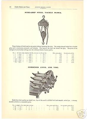 1897 Antique CHENEY ANVIL & VISE Catalog Ad