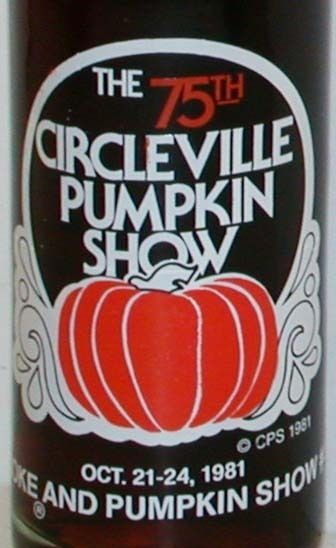 1981 soda pop bottle COCA COLA CIRCLEVILLE PUMPKIN SHOW new old stock 