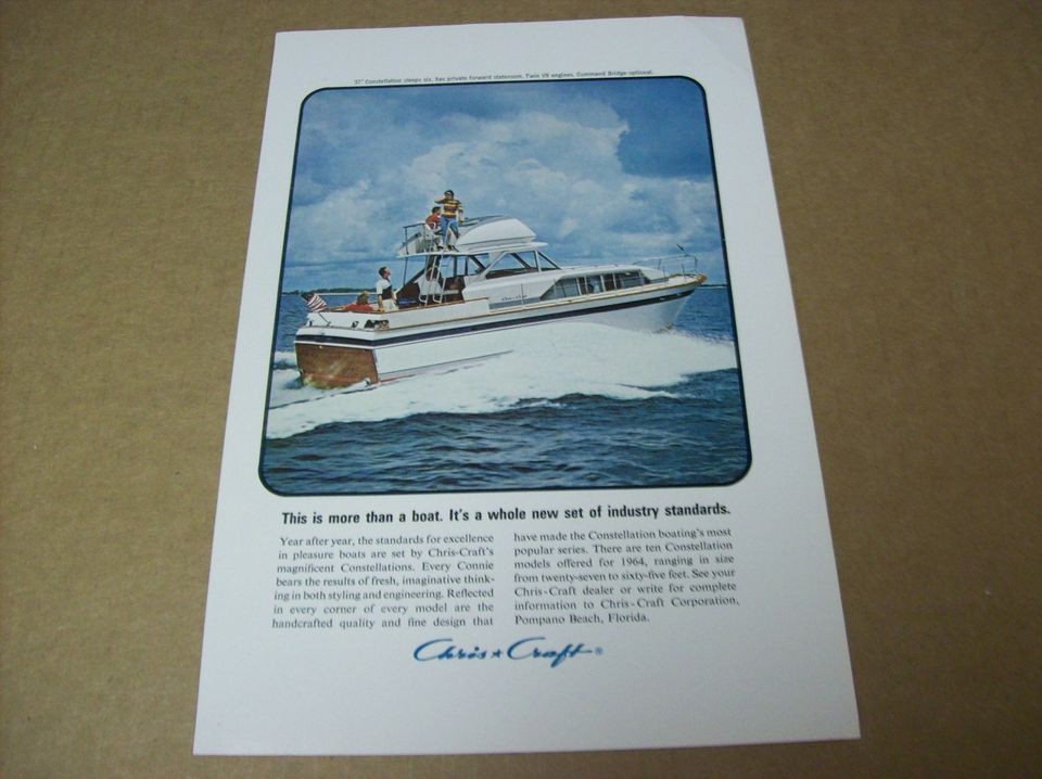 1964 Chris Craft Constellation Advertisement, Vintage Ad