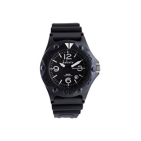 Dakota Sport Diver, Black Dial, Black PU Strap Watch AFFORDABLE 