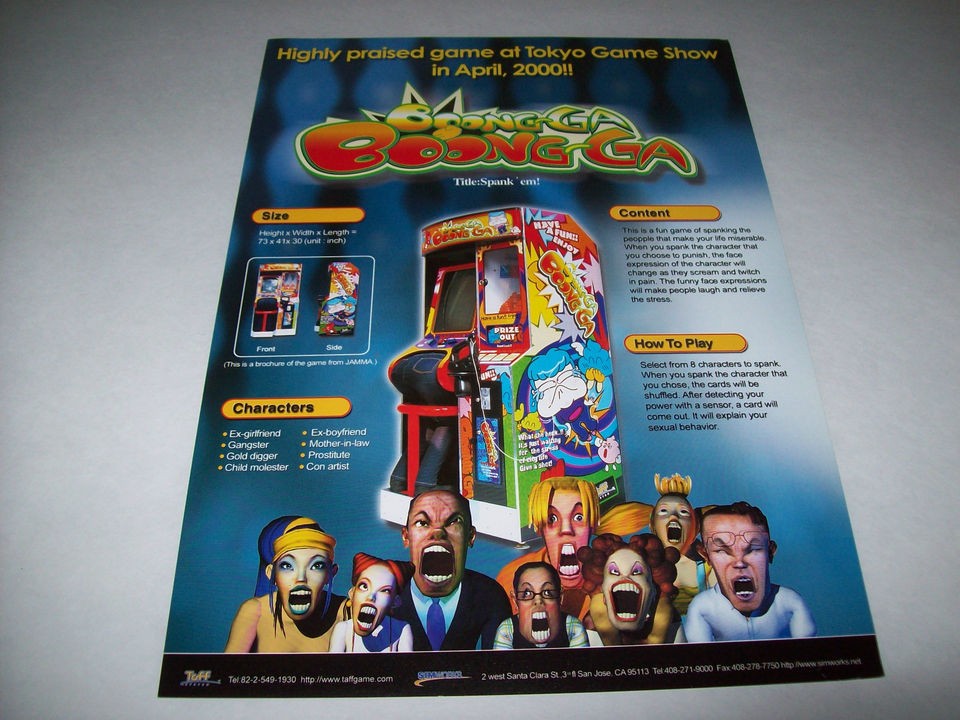   BOONG GA 2000 By TAFF ORIGINAL VIDEO ARCADE GAME SALES FLYER BROCHURE