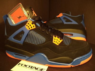   IV 4 Retro BLACK ORANGE ROYAL BLUE CLEVELAND CAVS CAVALIERS 10.5