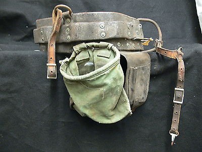   Linemans Tool Belt Utility Pouch Pole Climbing Telephone Vintage