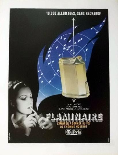 1947 FLAMINAIRE French Advert / Print LIGHTER AD by JEAN COLIN