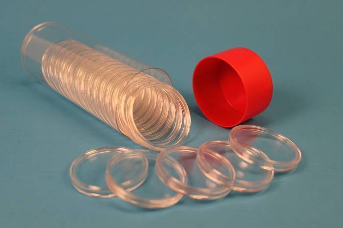  Tube™ & 20 Silver Round Air Tite Coin Holder Capsules Storage Tube 