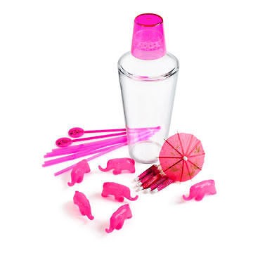PINK ELEPHANT COMPLETE DRINKS PARTY KIT   COCKTAIL SHAKER, DRINK 