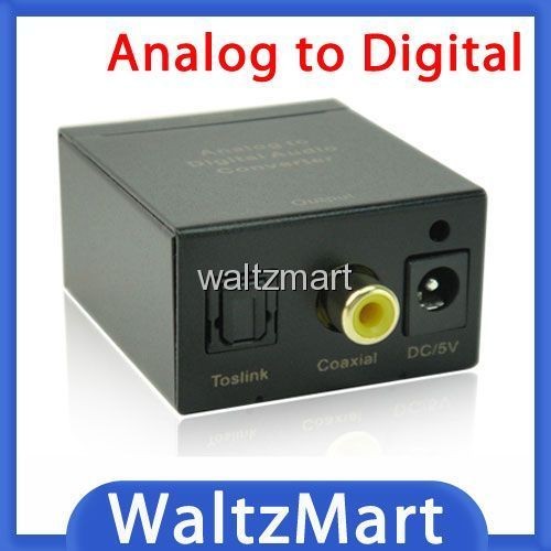 Analog RCA AUX to Digital Optical Coax Coaxial Toslink Audio Converter 