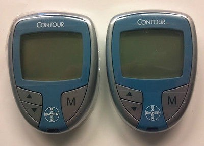 NEW 2 BAYER CONTOUR DIABETES GLUCOSE METER W/ BATTERIES