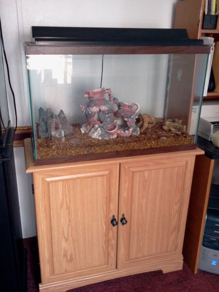 30 gallon Aquarium Oak Stand Complete LOCAL PICK UP ONLY