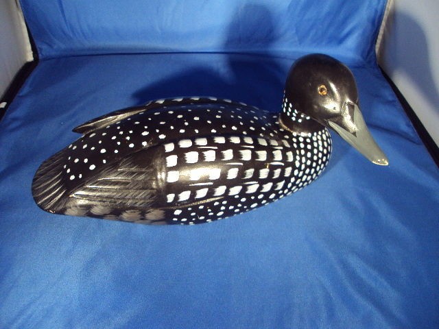 duck decoy glass eyes wood