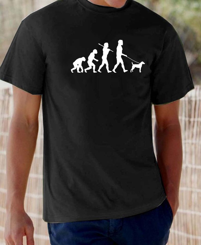 Evolution of Man Patterdale Terrier t shirt