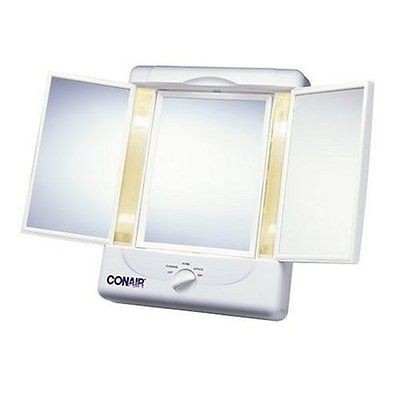 NEW Conair TM7LX 320 Illumina Three panel Make Up Mirror with 4 Light 