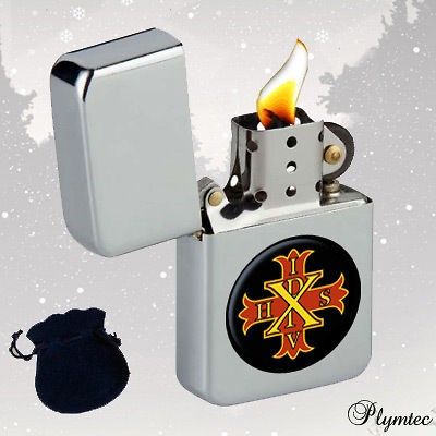 RED CROSS OF CONSTANTINE MASONIC WINDPROOF FLIP LIGHTER