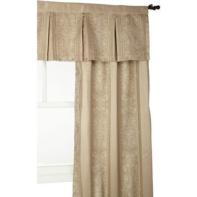 TexStyle Courtland Pleated Window Valance, V1 960 Sand Beige, 42 W x 