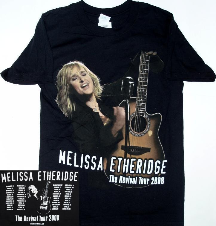 MELISSA ETHERIDGE 2008 REVIVAL TOUR GRAPHIC BLACK SMALL T SHIRT NEW