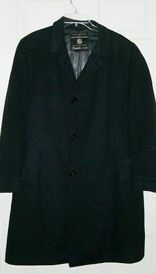 VINTAGE CROMBIE OF SCOTLAND BLACK & BLUE AUSTRALIAN WOOL CASHMERE 