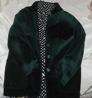 MENS VINTAGE DARK FOREST GREEN VELVET BUTE KNIT 1940S SMOKING JACKET 