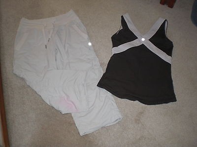 Lot of Lululemon dance studio Crops with liner and Tank Top sz 4