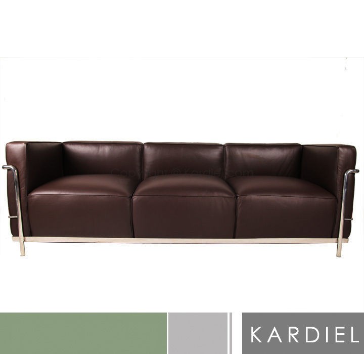 LE CORBUSIER LC3 SOFA 3 seater chair loveseat barcelona brown leather 