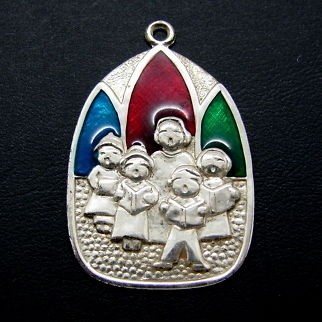 Vintage Sterling Silver Sarah Coventry 1972 Christmas Carolers Enamel 