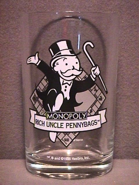 PROMO GLASS RICH UNCLE PENNYBAGS MONOPOLY 1997 MCDONALDS