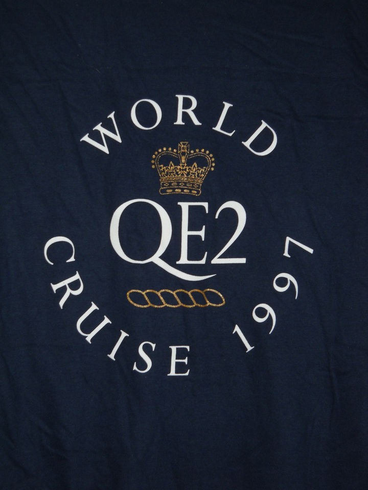   Elizabeth QE2 World Cruise 1997 Cunard Boat Ship T shirt~