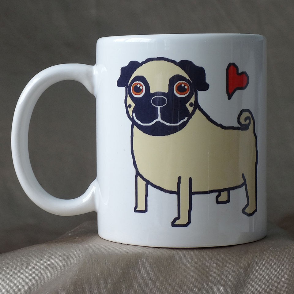 PUG CUTE ADORABLE GIFT Novelty Mug Cup UK SELLER. WORLDWIDE DELIVERY