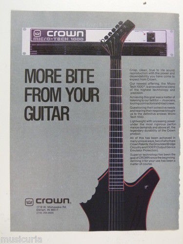 retro magazine advert 1985 CROWN micro tech 1000