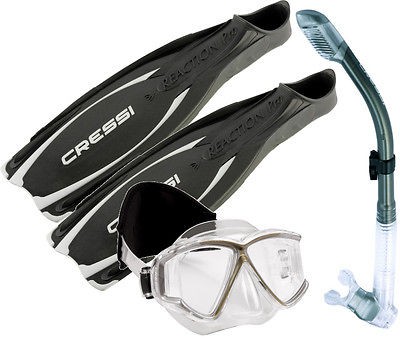 Cressi Reaction Freediving Mask Fin Snorkel Set, 10 11