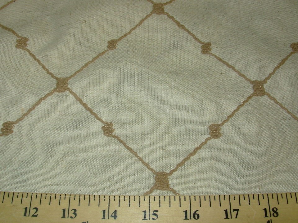 YDS~DIAMOND~WOOL HANDSTITCHED CREWEL COTTON UPHOLSTERY FABRIC~