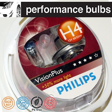 PHILIPS VISION PLUS H4 HEADLIGHT BULBS DAEWOO Lanos 97 