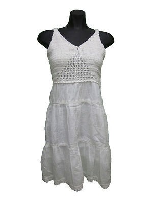 75 Dance in Paris White Beach Summer Sun Dress S M L