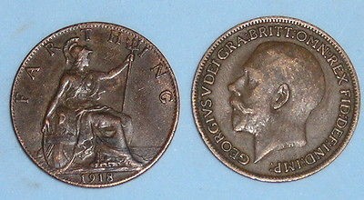 FARTHING GEORGE V 1915 1936 ALL DATES ONLY £1.35 EACH WITH FREE UK P 