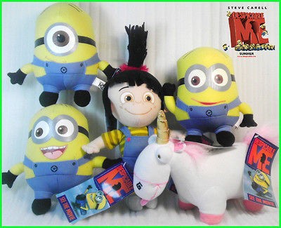 Despicable Me 3D Minion Jorge Dave Stewart 9 Plush Toy Cartoon Movie 