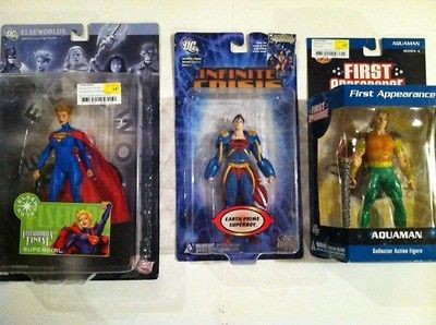 DC DIRECT FIGURE LOT AQUAMAN, SUPERBOY, SUPERGIRL, UNIVERSE CLASSICS 