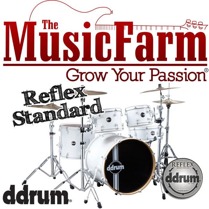 Ddrum Reflex Standard 5 Piece Drum Set Shell Pack   White/White