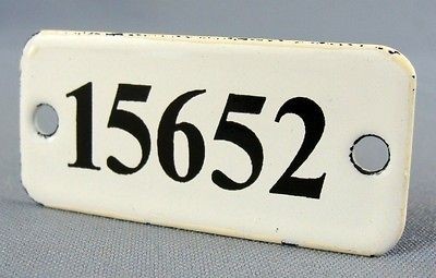   POST DRAWER LOCKER DOOR ENAMEL TIN BLACK WHITE PLATE SIGN NUMBER