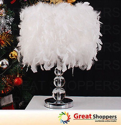   Contemporary Feather Table Bedside Desk Lamp Light Lighting Fixture