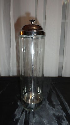 DECORATIVE METAL & GLASS STRAW HOLDER/DISPENSER