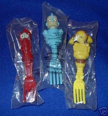 Robots Plastic forks Kelloggs premiums 2005 Rodney Copperbottom, Piper 