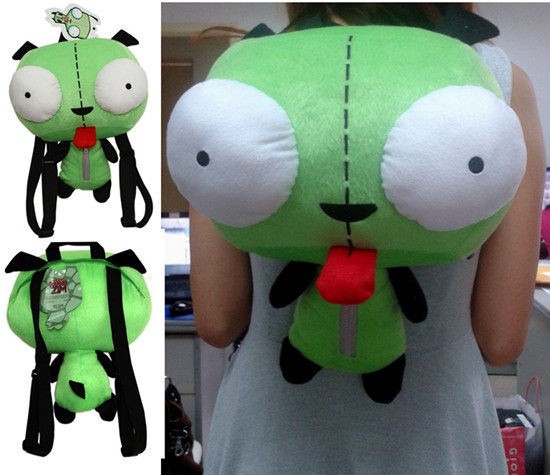  Zim Gir animal Robot DOG Plush Backpack kid green toy soft bag new