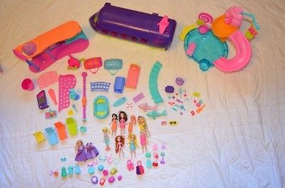   Pocket Lot 96 Pieces Bus Swimming Pool Closet 8 Dolls Accessories