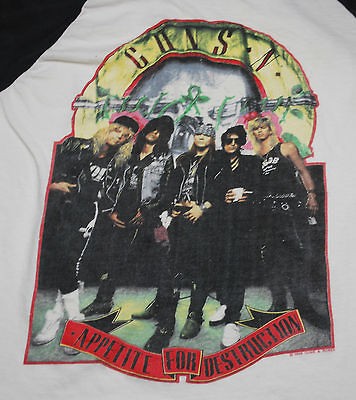 VINTAGE GUNS N ROSES APPETITE FOR DESTRUCTION 88 SHIRT 1988 1980S L 