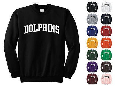 Dolphins Adult Crewneck Sweatshirt College Letter